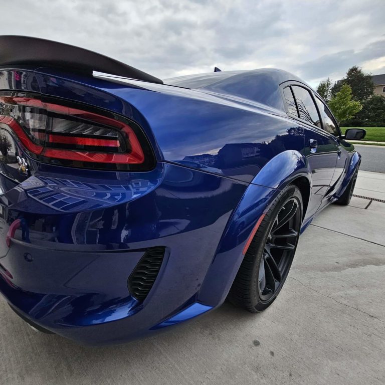 Dodge Charger after receiving our 5 year ceramic coating service