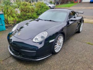 a Porsche sedan after a car wash