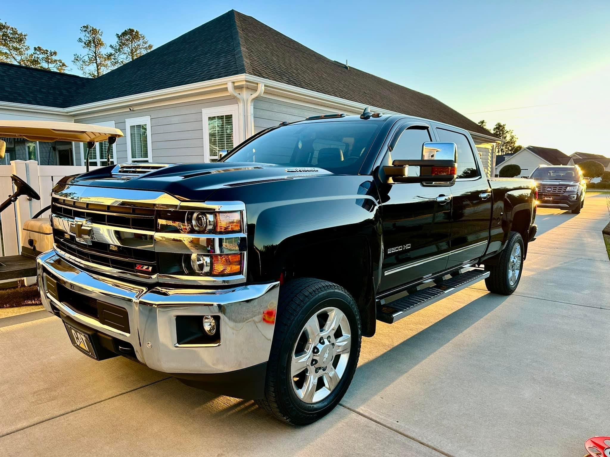 a Silverado truck that was washed and waxed using our mobile service