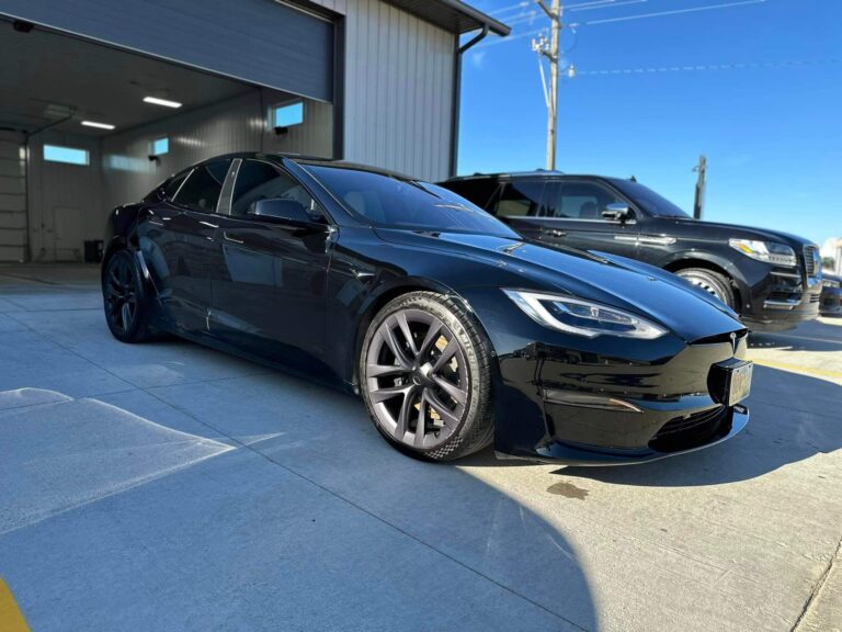 A clean black Tesla Model S